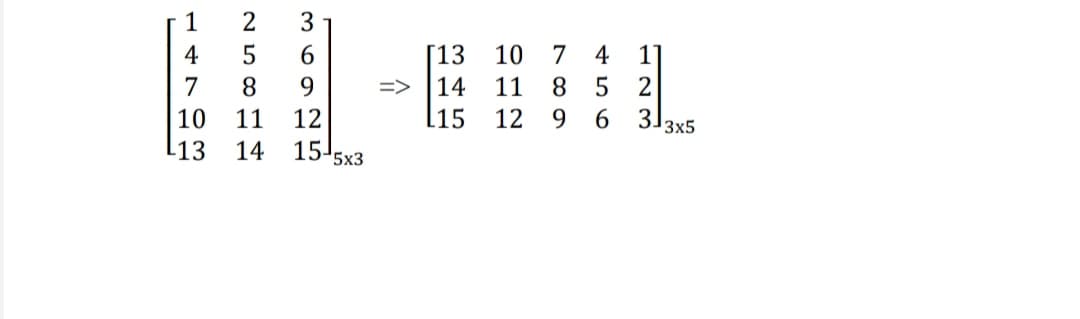 1
2
3
4
5
6.
[13
10
7
4
7
8
9.
=>
14
11
8.
5 2
10
11
12
l15
12
9.
6 3 3x5
L13
14
15-
'5x3
