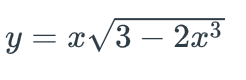 y=x√3-2x³