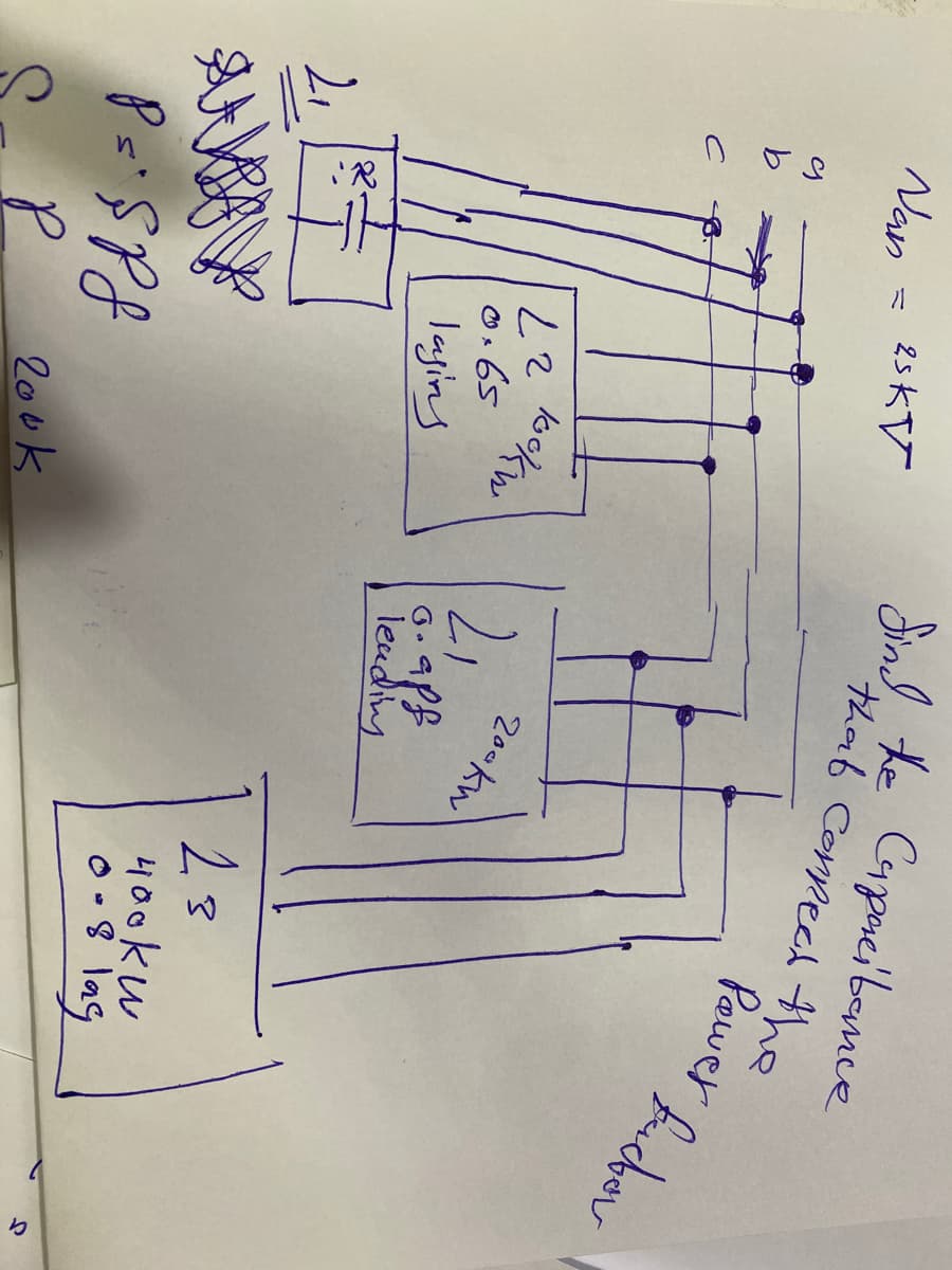 Sind. ke Cypmeibemce
that Conpecd the
25KV
Van
Pawer fucbou
lookw
200kw
laging
leuding
23
40okW
O•8 lag
to
200k
