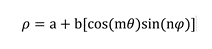 p = a + b[cos(m®)sin(nw)]
