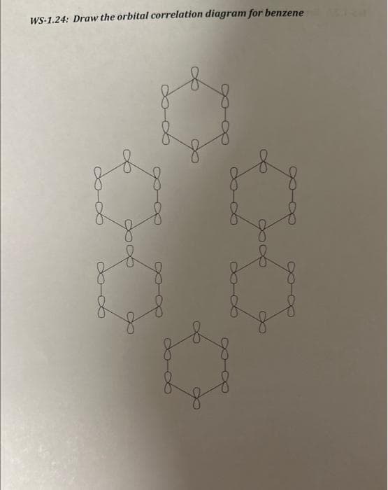 WS-1.24: Draw the orbital correlation diagram for benzene
∞
{JLJ
888
RI
88
X