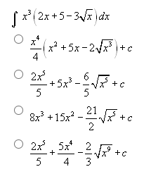 S * x3 (2x+5-3Wx)dx
0월 18-52-28 100
+c
0 23
5
+5x³
8x³ +15x²
-
2
+c
+c
○ 2x35x4
22 5분 28 +0
+
5 4 3