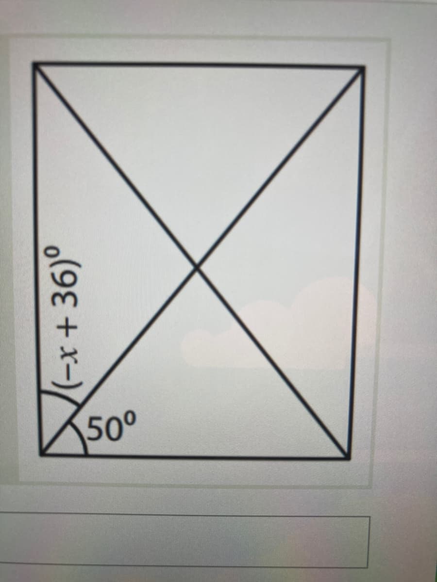 50°
(-x +36)°
