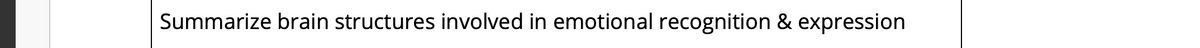 Summarize brain structures involved in emotional recognition & expression
