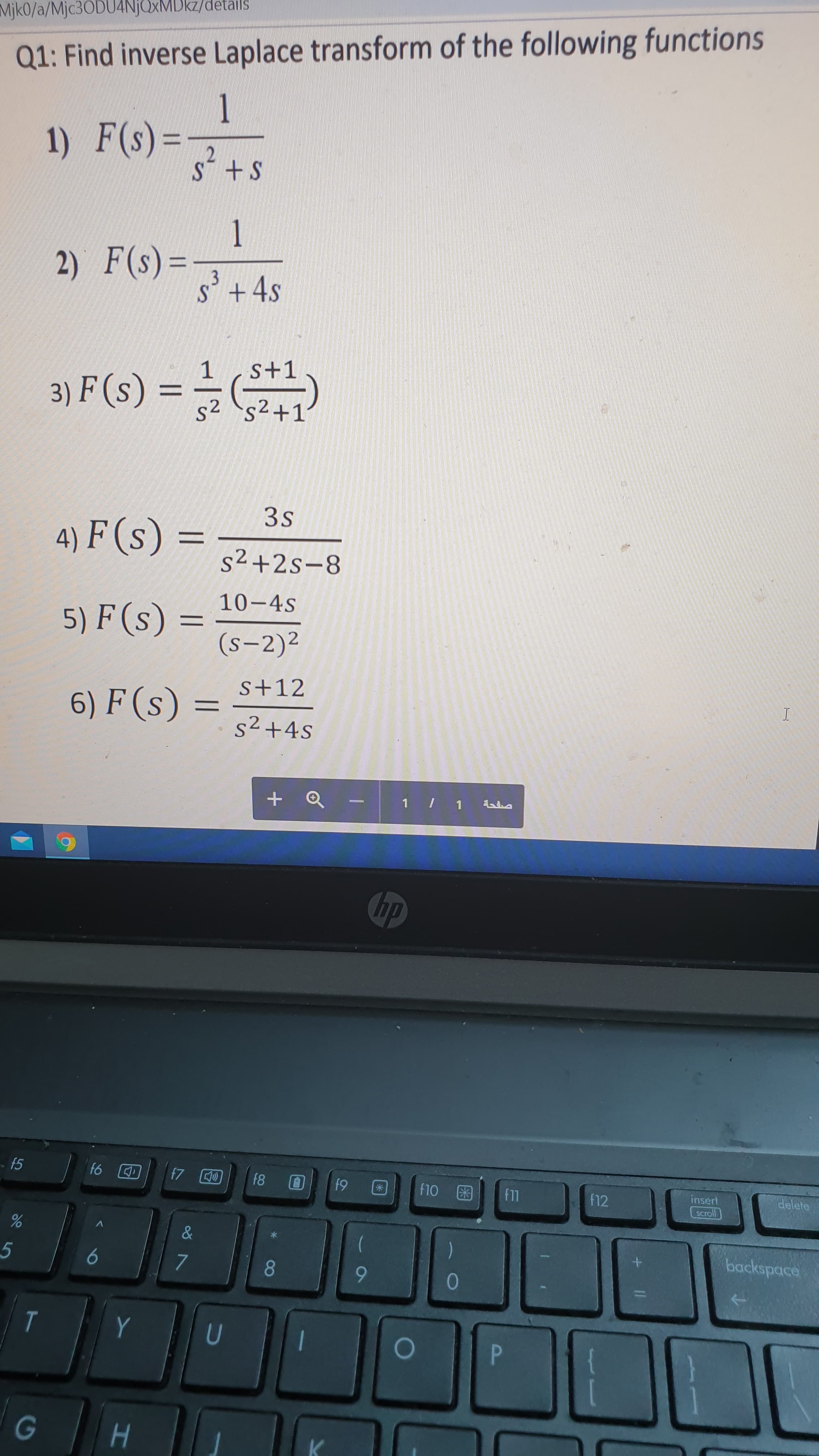 1
1) F(s)=
ST+S
%D
