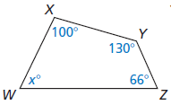 W
to
X
100°
130⁰
Y
66°
Z