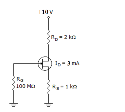 +10 V
RD
= 2 kn
ID = 3 mA
RG
> 100 M2
Rs = 1 kn
