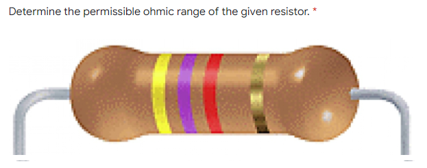 Determine the permissible ohmic range of the given resistor. *
