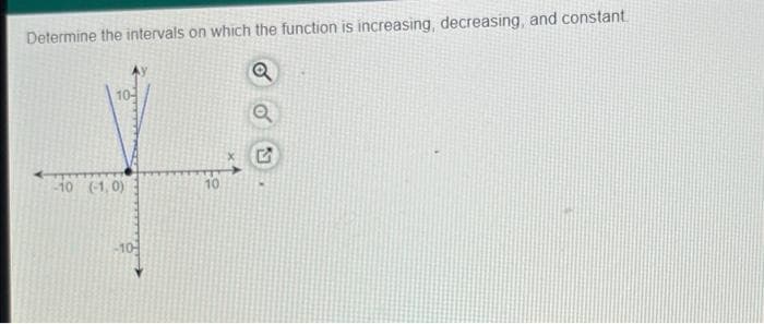 Determine the intervals on which the function is increasing, decreasing, and constant
1o (-1, 0)
10
-10-
