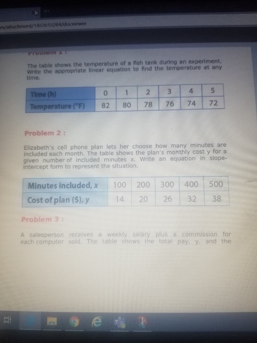 during an experiment.
ne temperature at any
