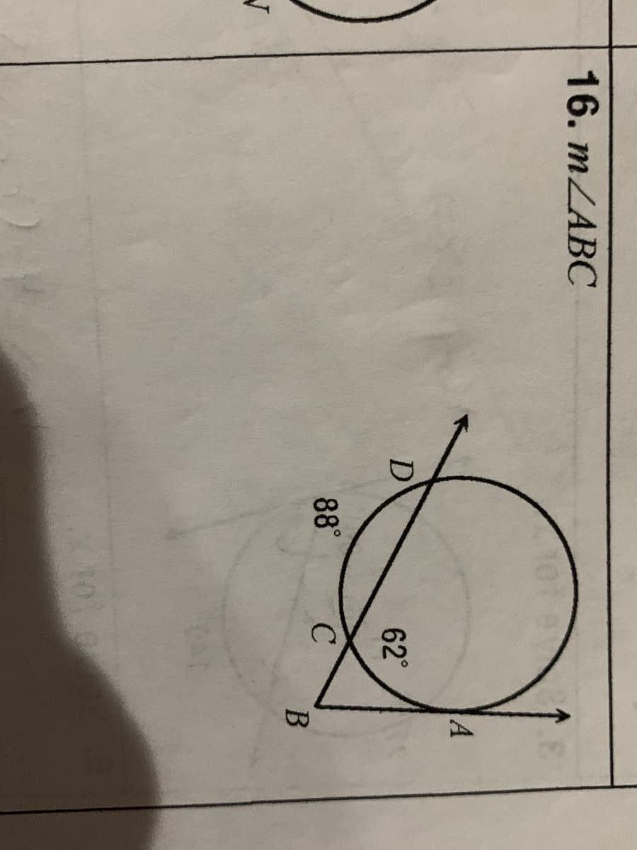 16. MZABC
D
62
88°
C.
