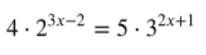 4 · 23x-2 = 5 . 32x+1
