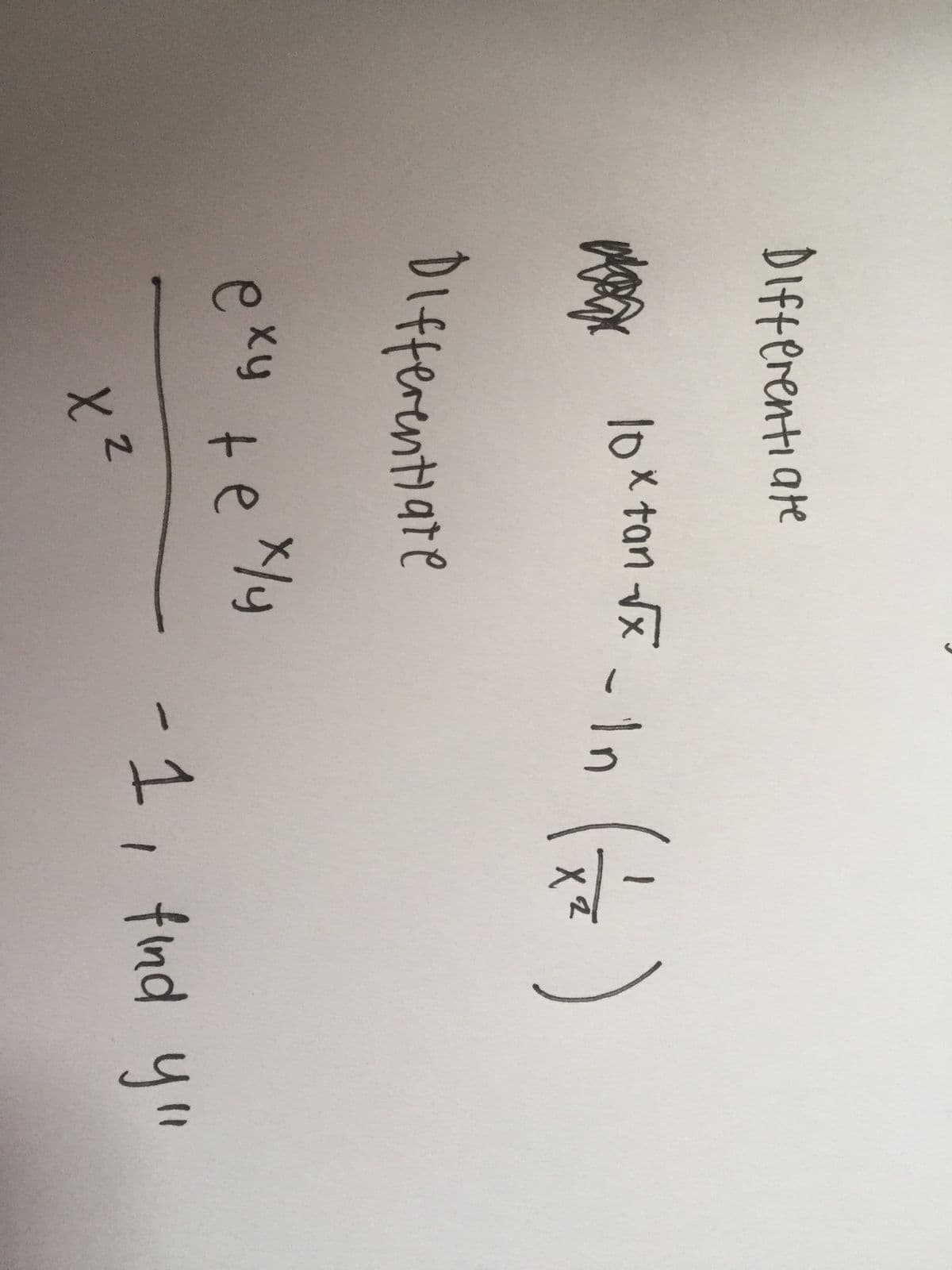 DIfterenti ate
DIfferentiare
/y
-1, tnd y"
exy +e Yy
とZ
