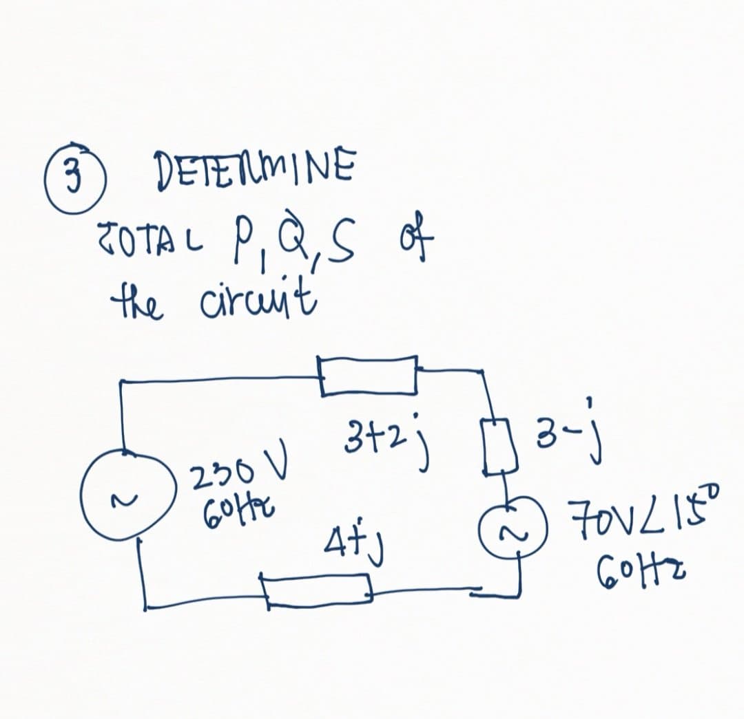 DETETUMINE
TOTAL P, Q,S of
the circuit
230 V
342;
