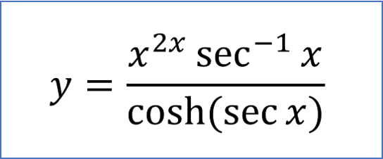 x2x sec
X
y =
cosh(sec x)
