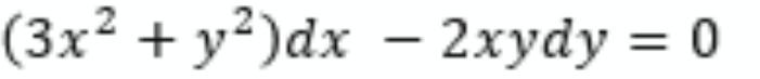 (3x? + у?)dx — 2хydy %3D 0
