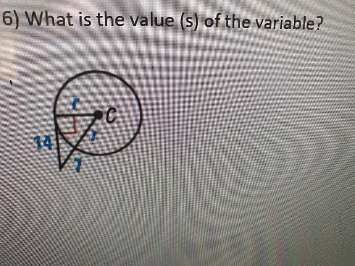 6) What is the value (s) of the variable?
14
