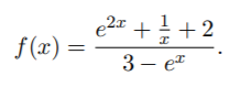 e2= + +2
f (x) =
3 – et
