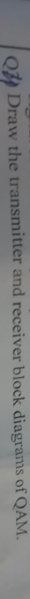 Q Draw the transmitter and receiver block diagrams of QAM.