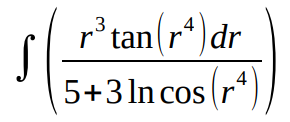 3
r°tan(r*)dr
5+3 ln cos (r*)
