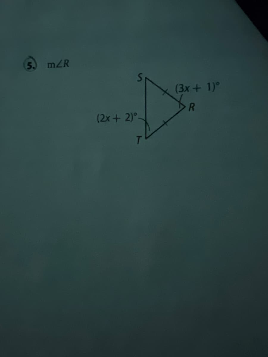 5. m/R
(3x+ 1)°
R
(2x+ 2)°
