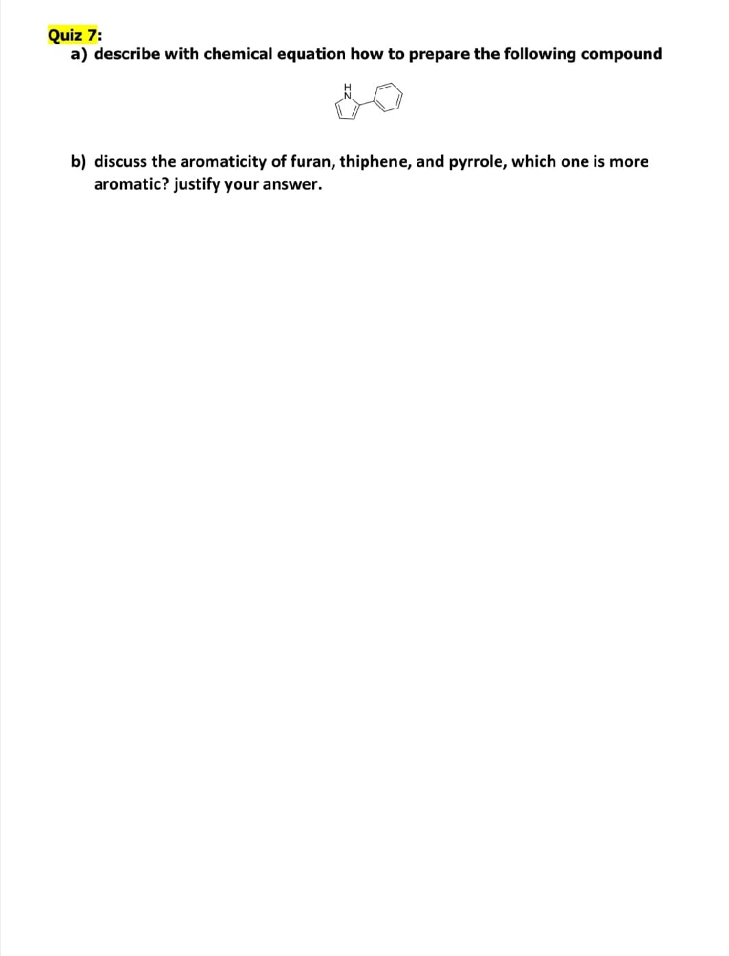 a) describe with chemical equation how to prepare the following compound
