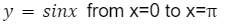 y
sinx from x=0 to x=n
