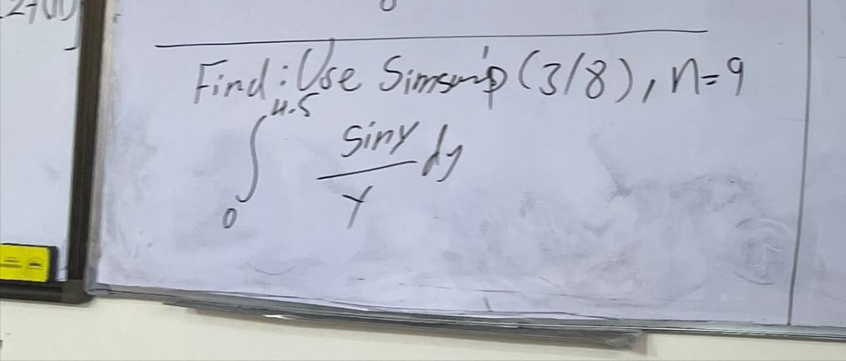 Find Use Simsmp (3/8), N=9
Siny dy
0