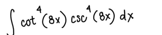 4
cot (8x) csu
(x) dx
Cơ
