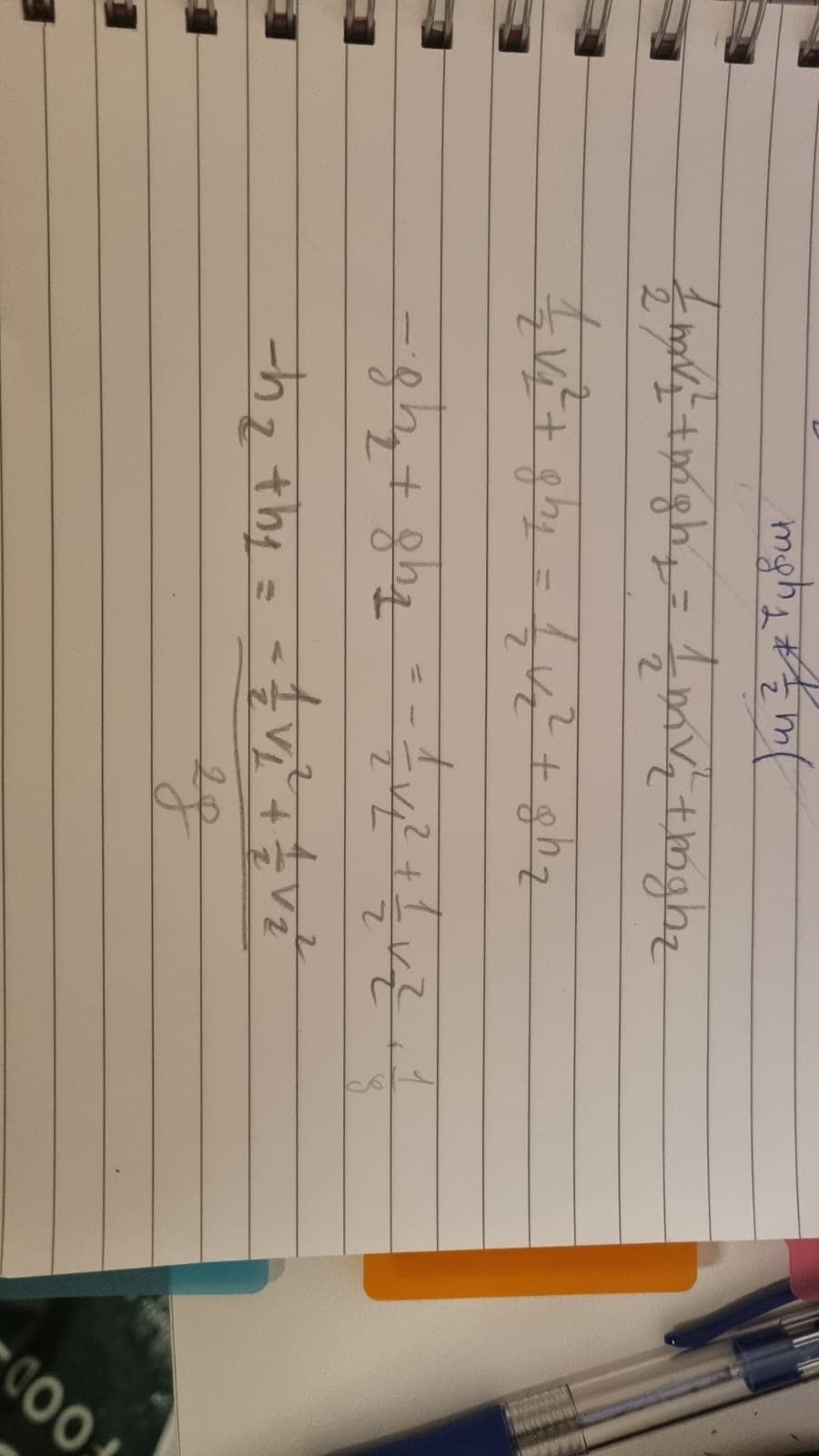 mghat m
2
/mitmghy = 1 mvetmghe
-
27
2
tvi+ghe = fuz + ghz
ghat ghetupituz
the the = tuit
यू
= + V ₂² ²
४
FOOD