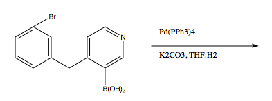 Br
Pd(PPH3)4
K2CO3, THF:H2
B(OH)2
