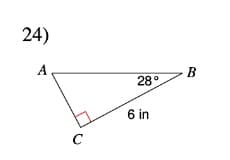 24)
A
C
28°
6 in
B