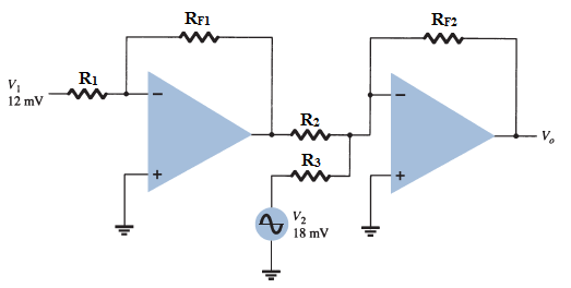 RF1
RF2
Ri
VI
12 mV
R2
R3
V2
18 mV
