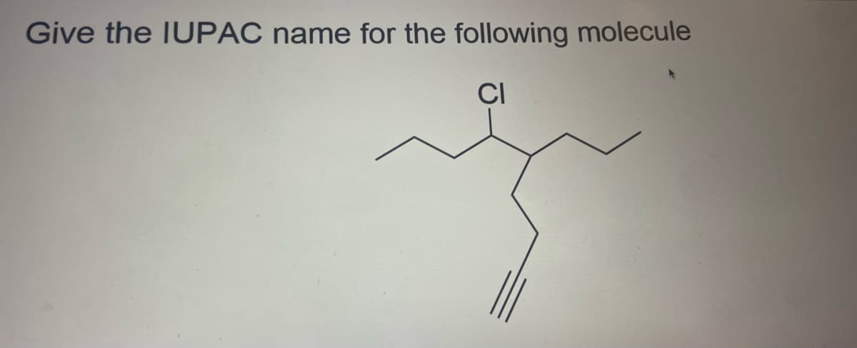 Give the IUPAC name for the following molecule
CI