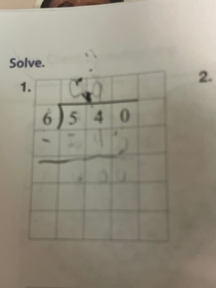 Solve.
2.
1.
6)540
