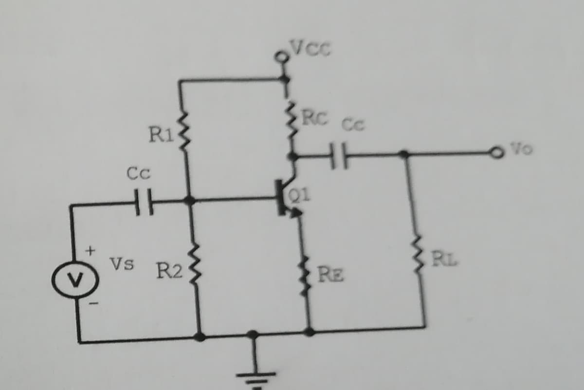 V
+
R1
Cc
HH
Vs R2
Vcc
RC CC
01
RE
RL