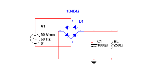 1B4B42
2
D1
V1
50 Vrms
60 Hz
C1
RL
1000µF 2500
0°
