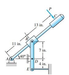 13 in.
11 in.
7 in.
140°
A
4 in.
E
