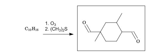 1. Оз
C10 H16 2. (CH3)2S
