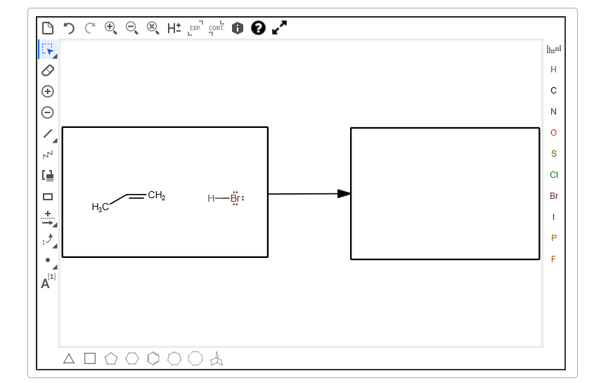 1+1
"
[1]
A
H₂C
A O
7
H EXP
-CH₂
L
CONT.
1
H-Br:
d
H
с
N
S
CI
Br
I
P
LL
F