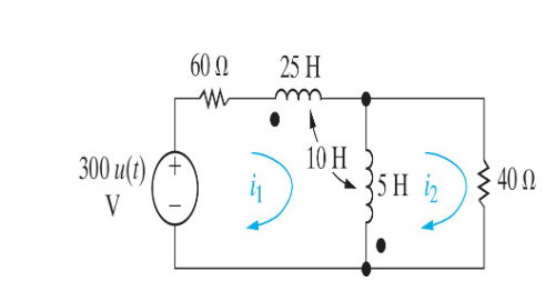 300 u(t)
V
+
60 Ω
ww
25 H
10 H
35H ₂ 400