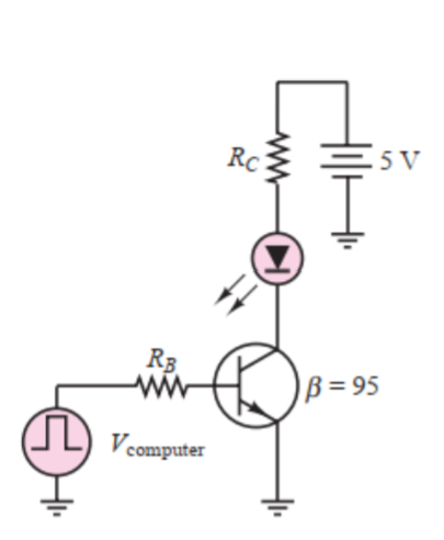 5V
Rc
RB
B=95
Vcomputer