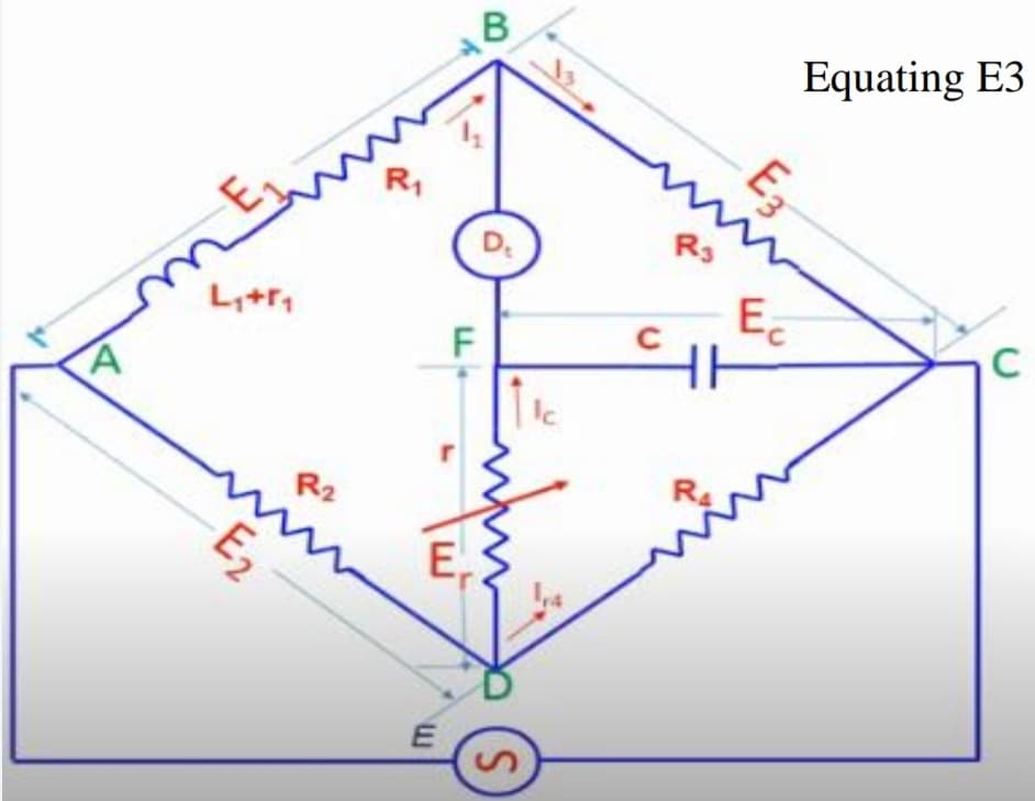 Equating E3
wi
Rs
D.
Ec
C
C
L+r,
F
R2
E,
E.
E2
