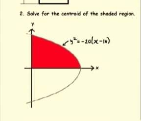 2. Solve for the centroid of the shaded region.
-20lx-1)
