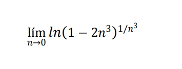 lím ln(1 – 2n³)¹/n³
-
n→0