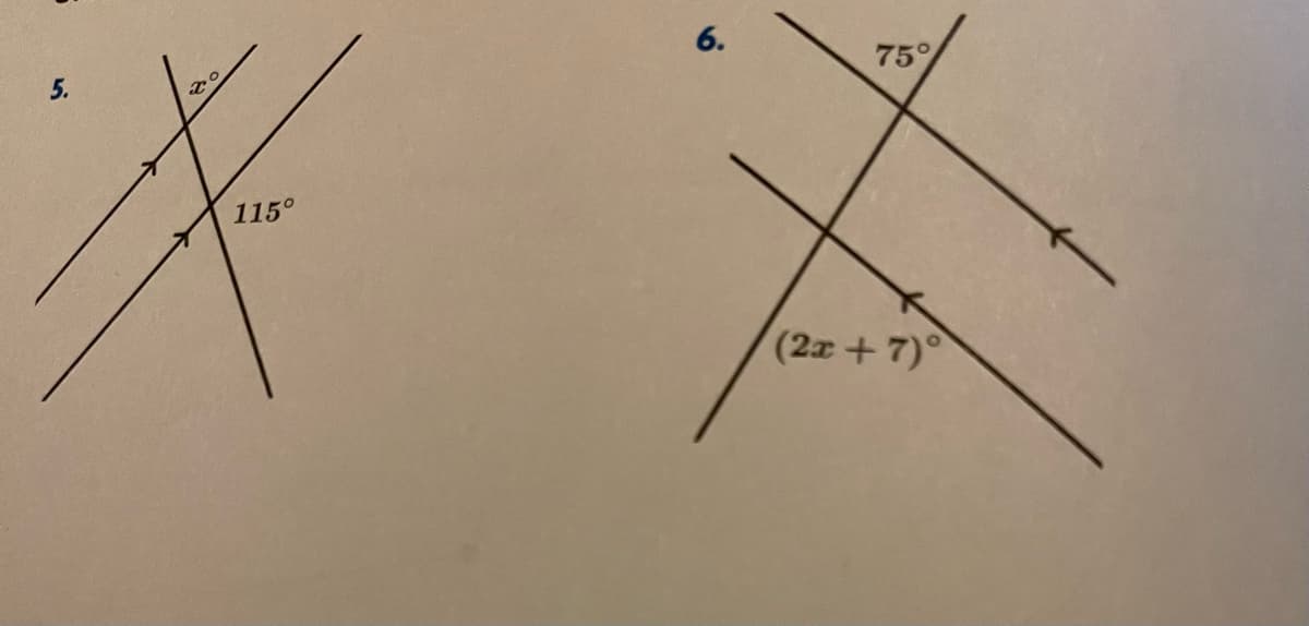 6.
5.
75%
115°
(2x+7)°
