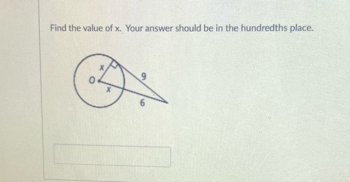 Find the value of x. Your answer should be in the hundredths place.
