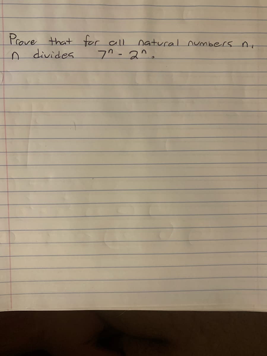 Prove that for all
n divides
natural numbers At
7^-2^.
