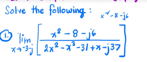 Solve the following: x*-8-ja
1 Tim.
1.2
x²-8-j6
xa-3-j | 2x² -x³-31+x-j³7