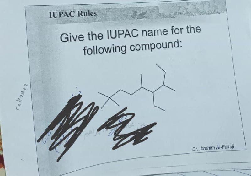 чтивни
IUPAC Rules
Give the IUPAC name for the
following compound:
a
io
Dr. Ibrahim Al-Falluji